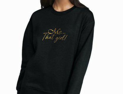 GOLDEN WORDED SWEATSHIRT WOMEN BLACK